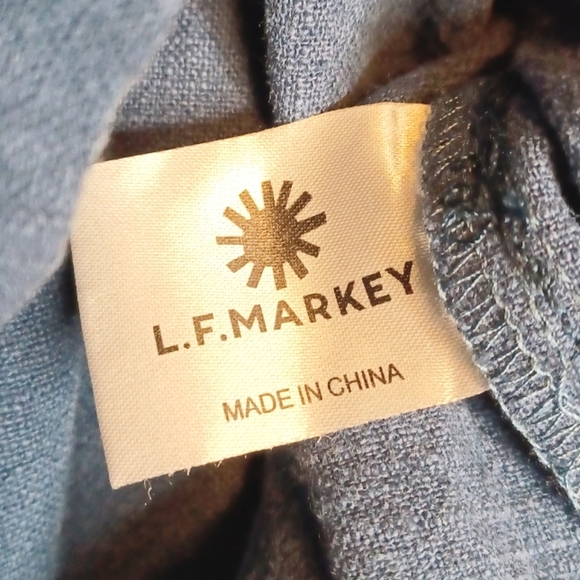 L.F. Markey Kelvin 100% Linen Oversized One Size Tent Trapeze Maxi Dress - Picture 9 of 12